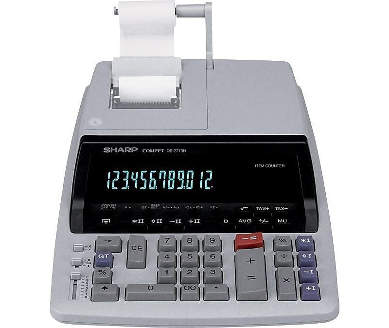 Sharp QS-2770H Two-Color Ribbon Printing Calculator Black/Red Print 4.8 Lines/Sec QS2770H