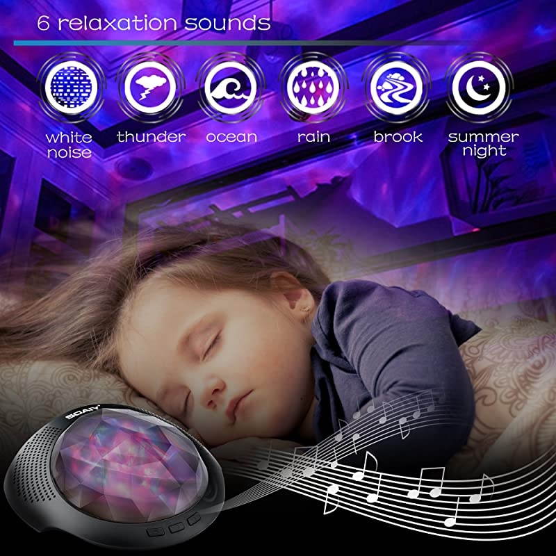Aurora Night Light Projector and Sleeping Soothing White Noise Sound Machine for Baby Kids Adults with Bluetooth 41 Timer Remote 6 Soother Sounds 7 Lighting Modes for Kids Room