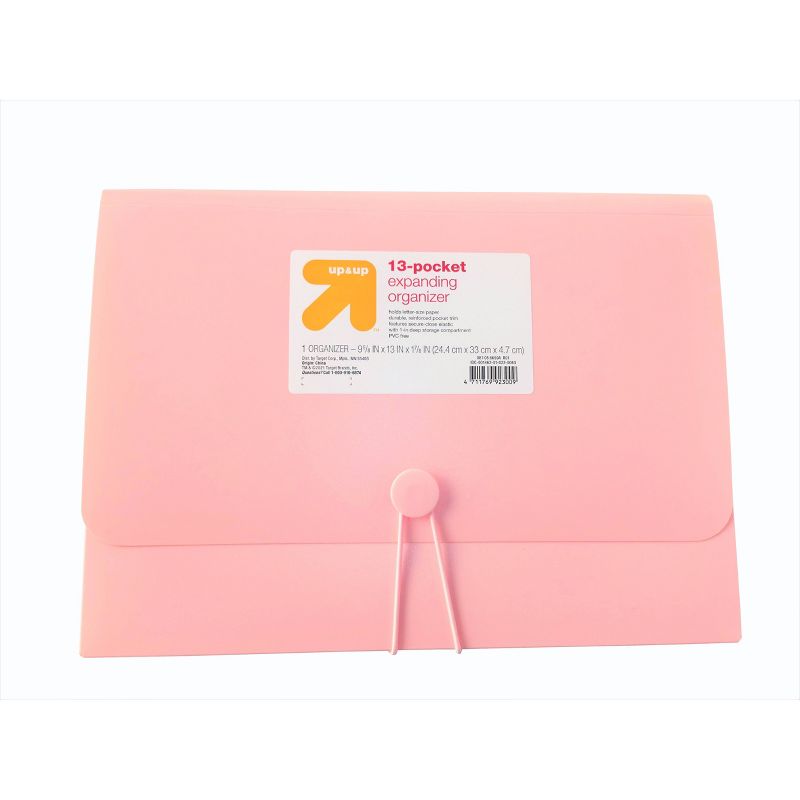 13 Pocket Expanding File Folder Organizer Letter Size Blush - up & up™