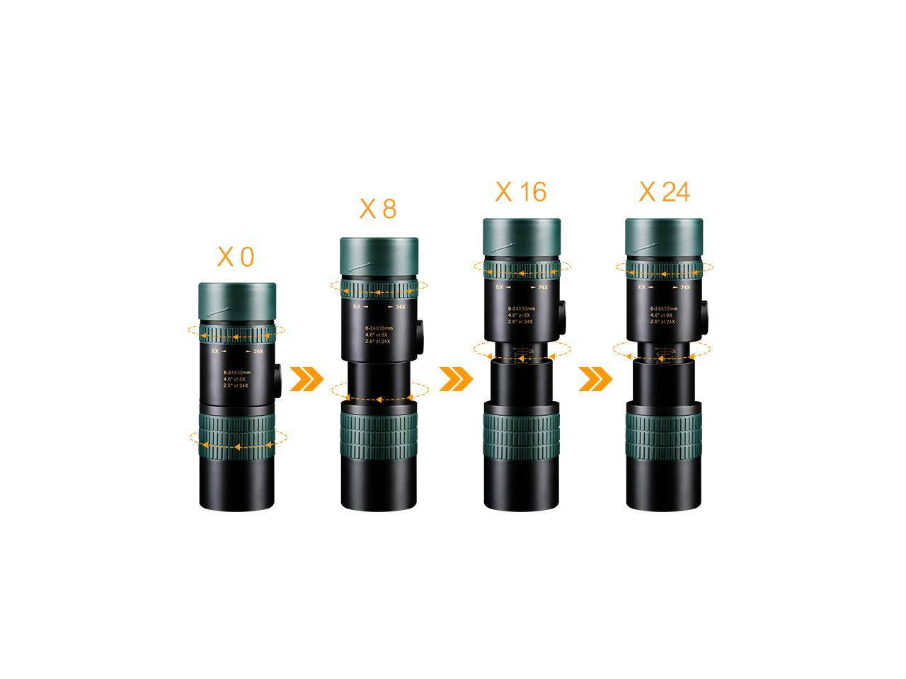 24X30mm Super Telephoto Zoom Monocular Telescope With Tripod & Clip Set For Travel, bird photography ,Hunting