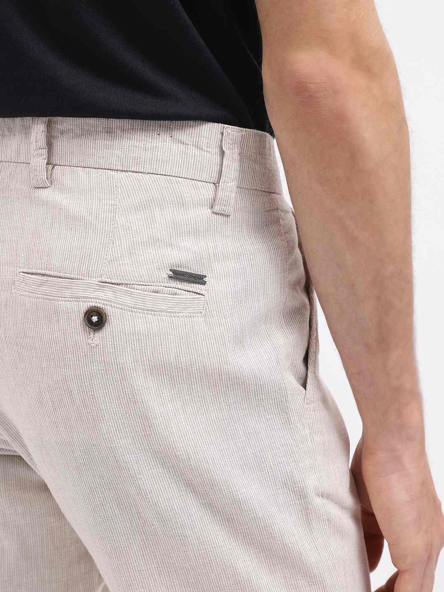 Bruun & Stengade Beige Slim Fit Trousers