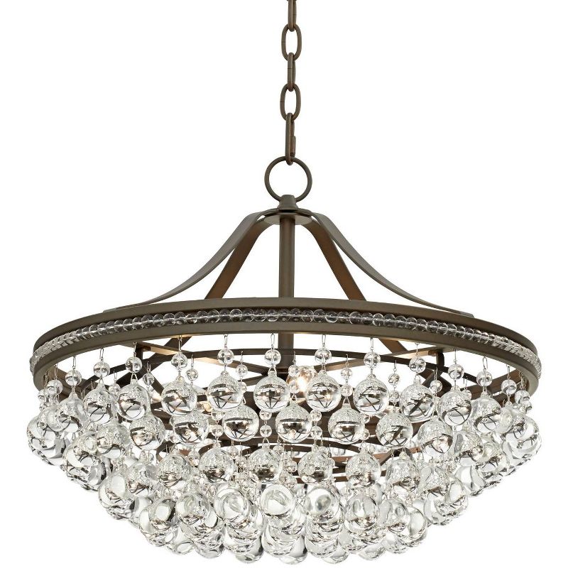 Vienna Full Spectrum Bronze Pendant Chandelier 20 1/4" Wide Clear Crystal 5-Light Fixture Dining Room House Foyer Kitchen Entryway