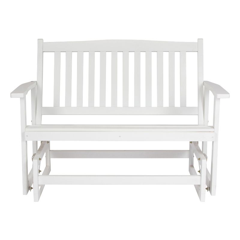 46" Torrey Outdoor Glider Loveseat White - Shine Company Inc.