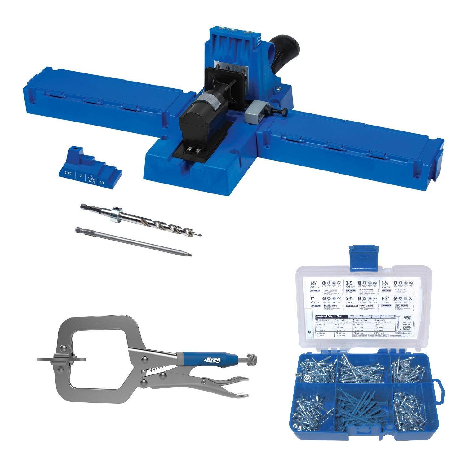 Kreg Jig K5 with Starter Screw Kit and 2" Clamp