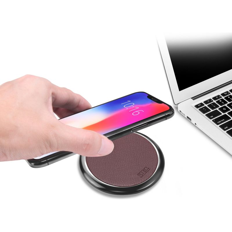 SIIG Premium Wireless Smartphone Charger Pad - Brown - 5 V DC, 9 V DC Input - Input connectors: USB