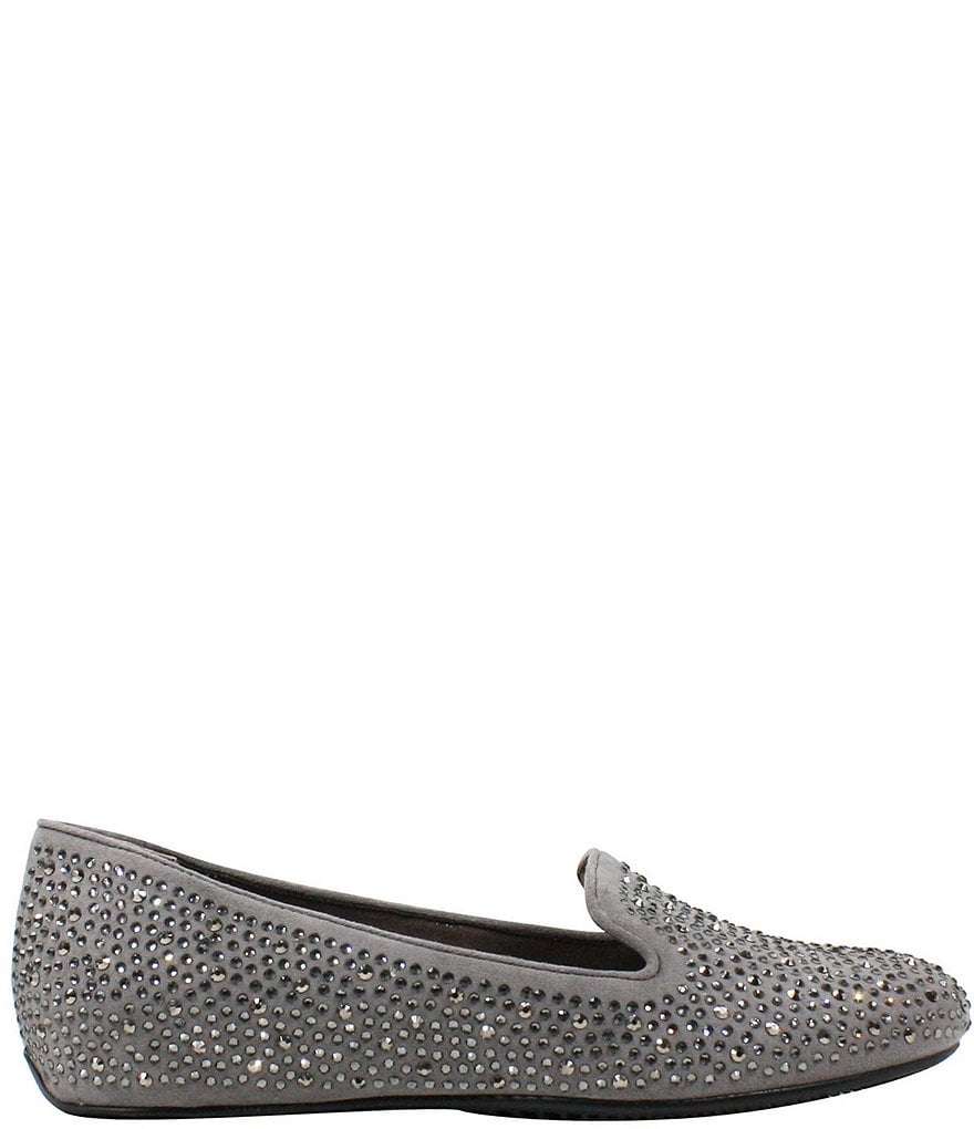 J. Renee Hanuko Suede Rhinestone Slip Ons