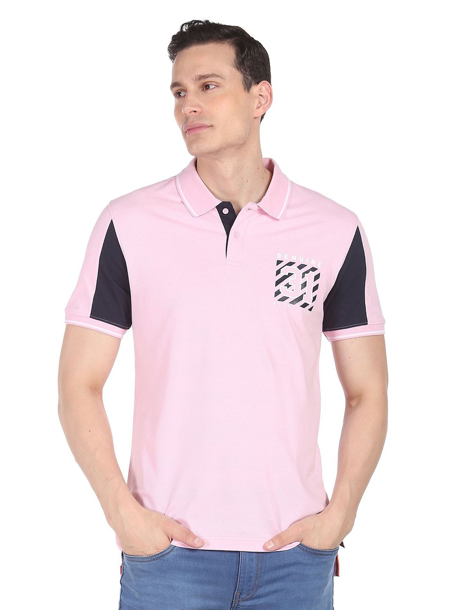 AD by Arvind Pink Polo T-Shirt