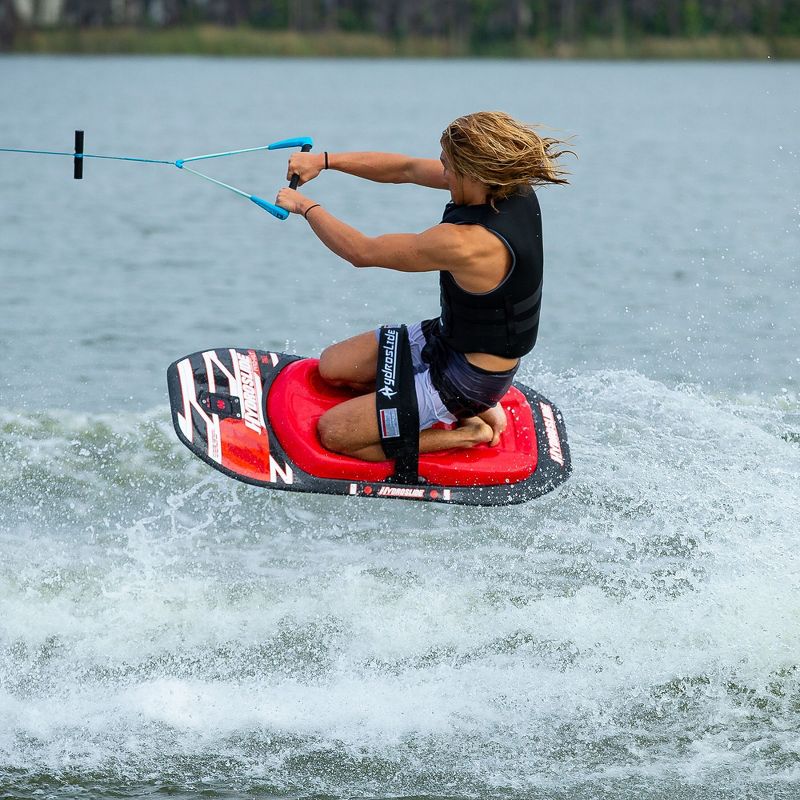 Hydroslide Pro XLT Adult Water Sports Towable Boating One Size Fits All Kneeboard with Handle & Hydro Hook Tow Point, Red