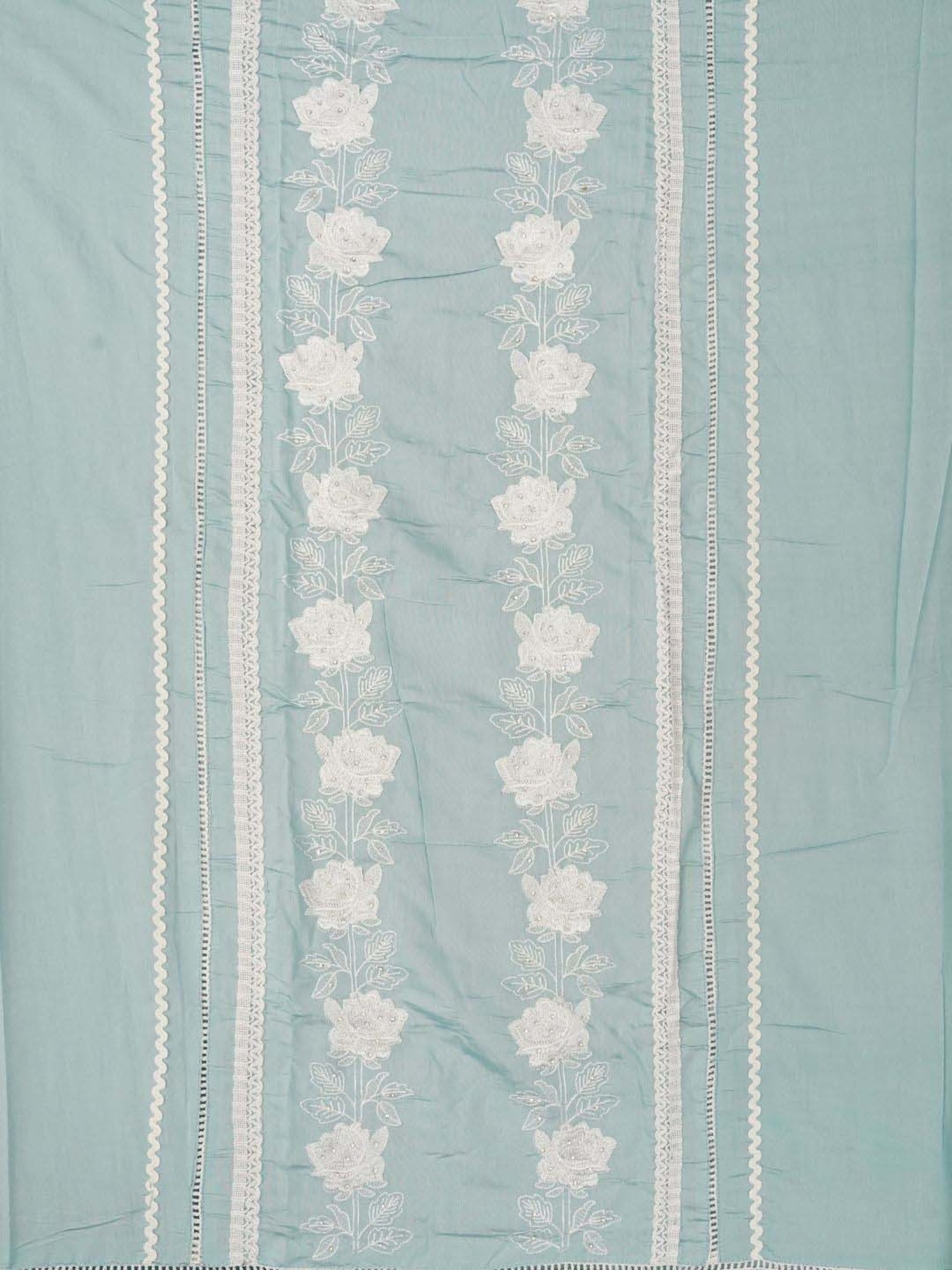 Jaipur Kurti Blue Embroidered Unstitched Dress Material