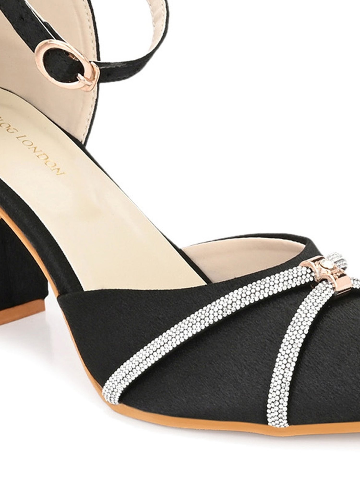 Clog London Women's Black Ankle Strap Sandals