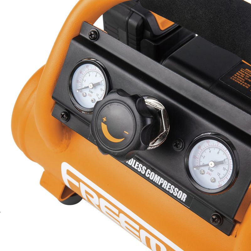 Freeman PE20V1GCK 20V MAX 1/3 HP 1 Gallon Oil-Free Portable Hot Dog Air Compressor Kit (4 Ah)