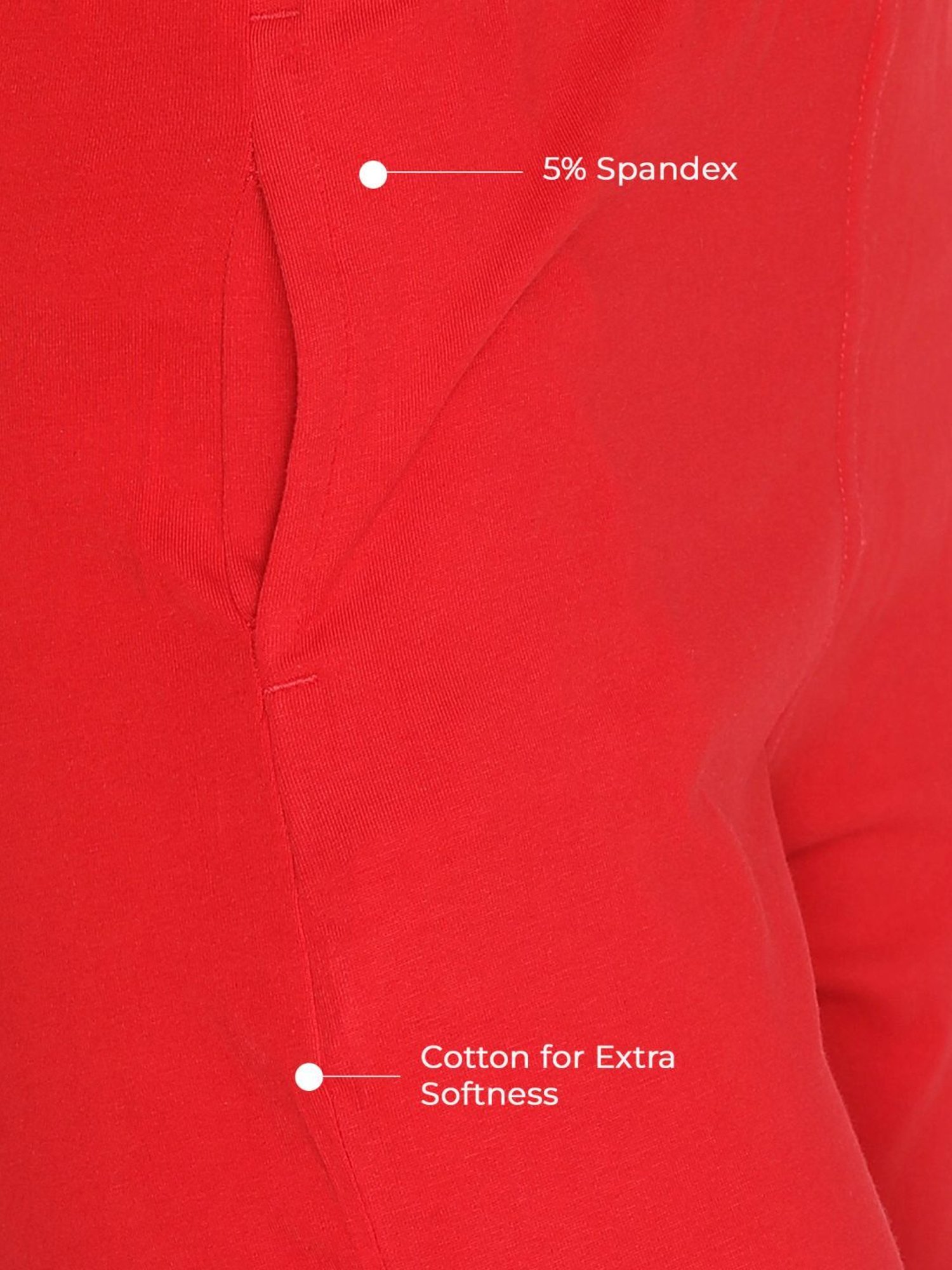 Lyra Red Cotton Ankle Length Pants