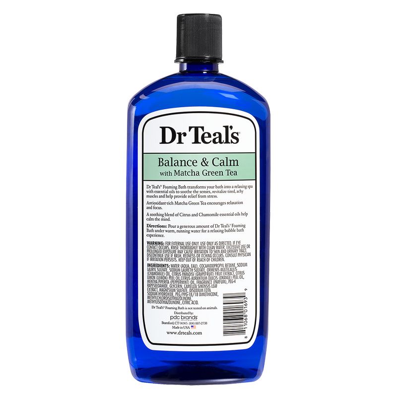 Dr Teal's Pure Epsom Salt Balance & Calm Matcha Green Tea Foaming Bath - 34 fl oz