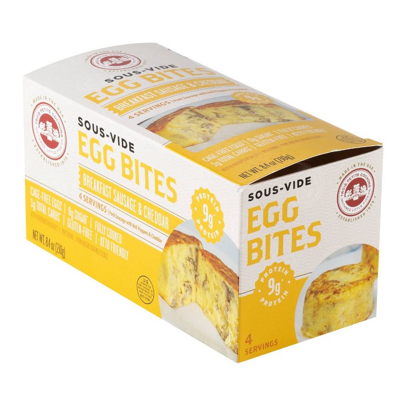 Three Little Pigs Sous-vide Egg Bite with Breakfast Sausage and Cheddar - 4pk