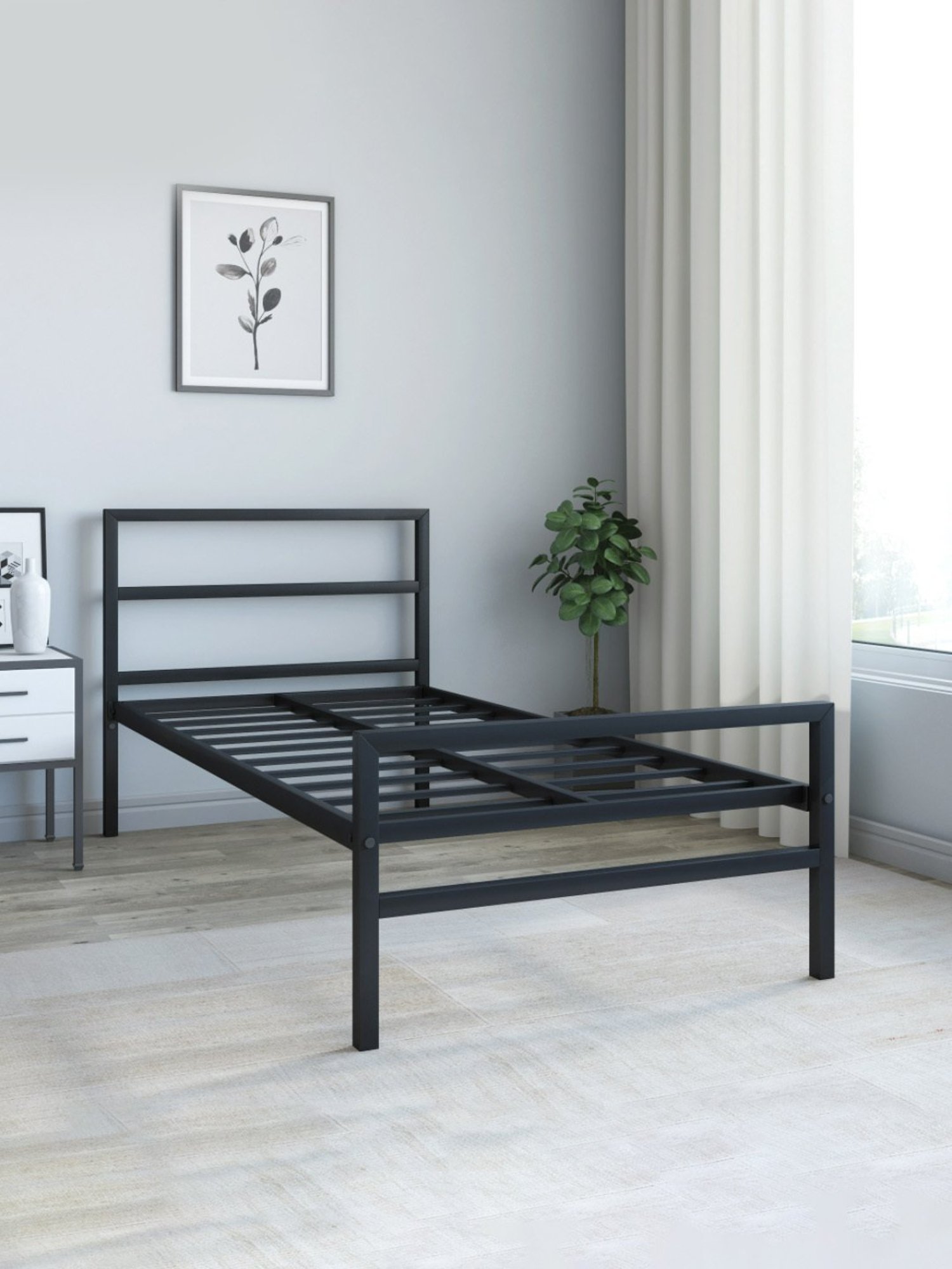 Doctor Dreams by Nilkamal Black Metal Single Striker Bed