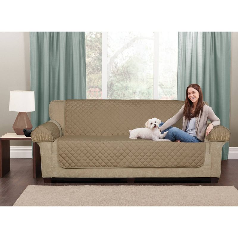 Tan 3pc Waterproof Loveseat Pet Throw - Maytex - Maytex