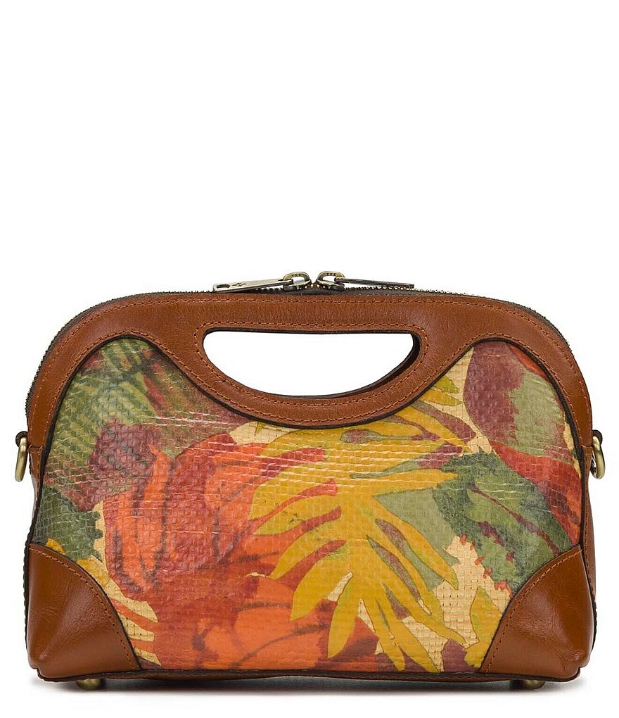Patricia Nash Tropical Dreams Collection Printed Straw Sora Satchel Crossbody Bag