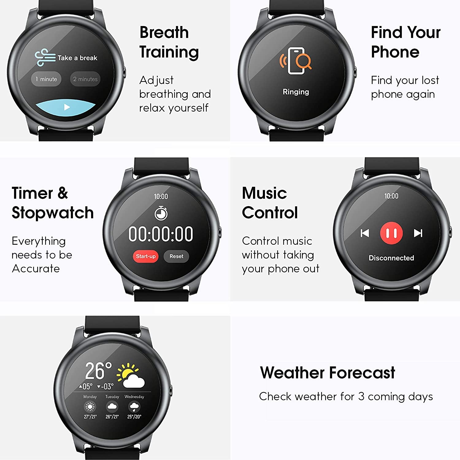 Solar Smart Watch for Apple iOS iPhone and Android Phones for Men and Woman, Health and Fitness Tracker Smartwatch with Heart Rate Monitor, LS05, 46mm Xiaomi Youpin Global Version