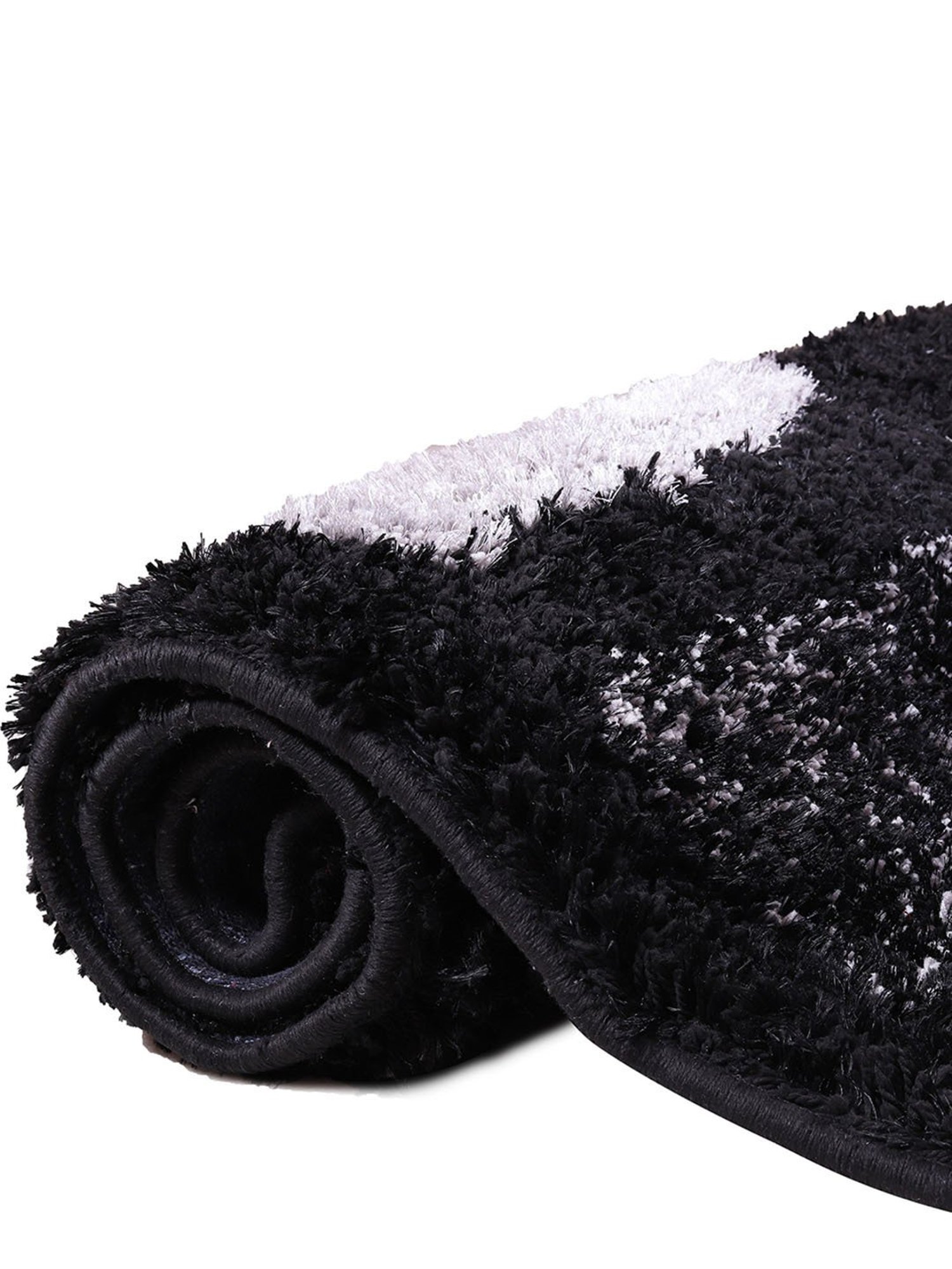 Romee Black Polyester Geometric Carpets