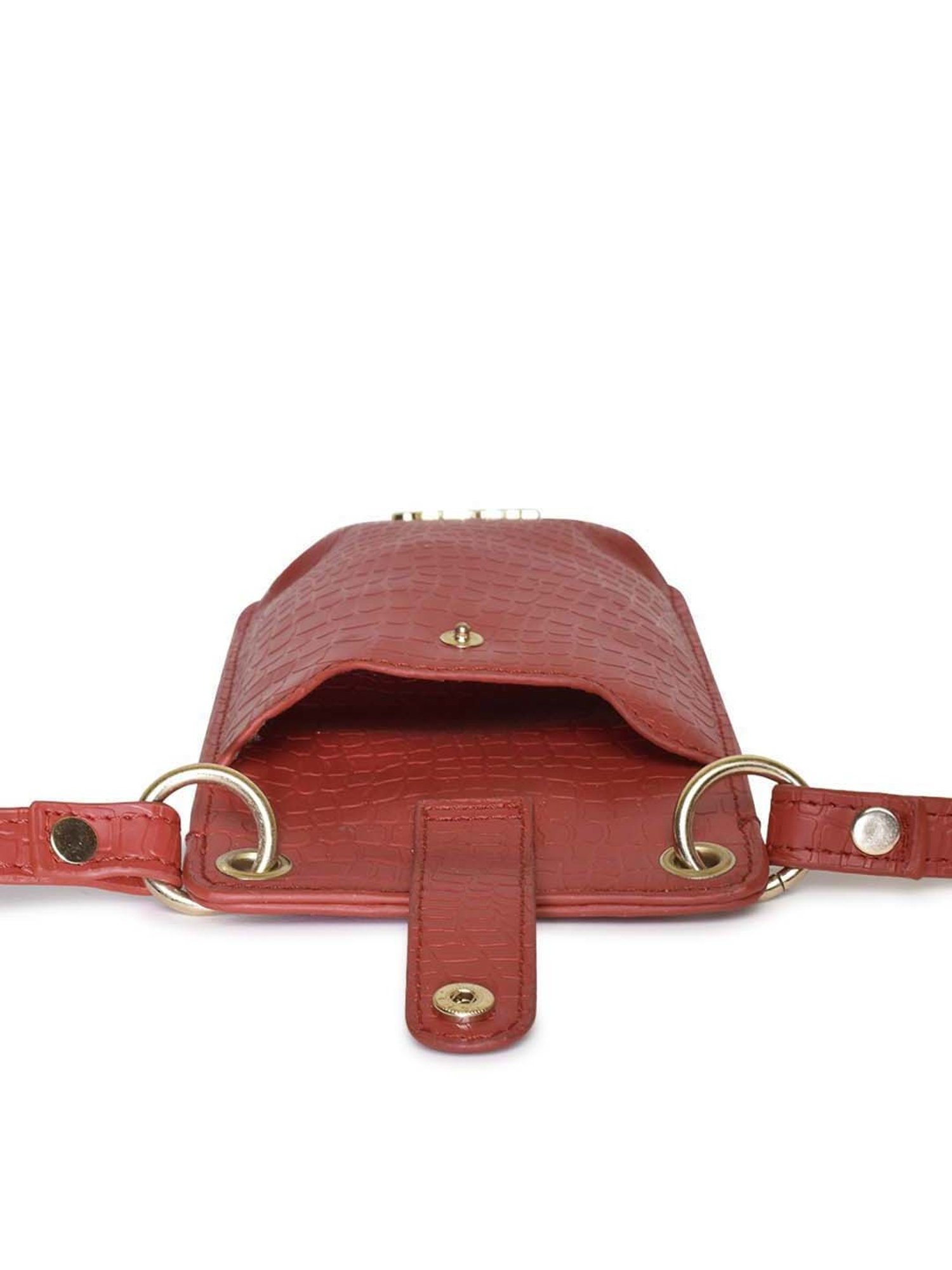 KLEIO Red Textured Mobile Pouch