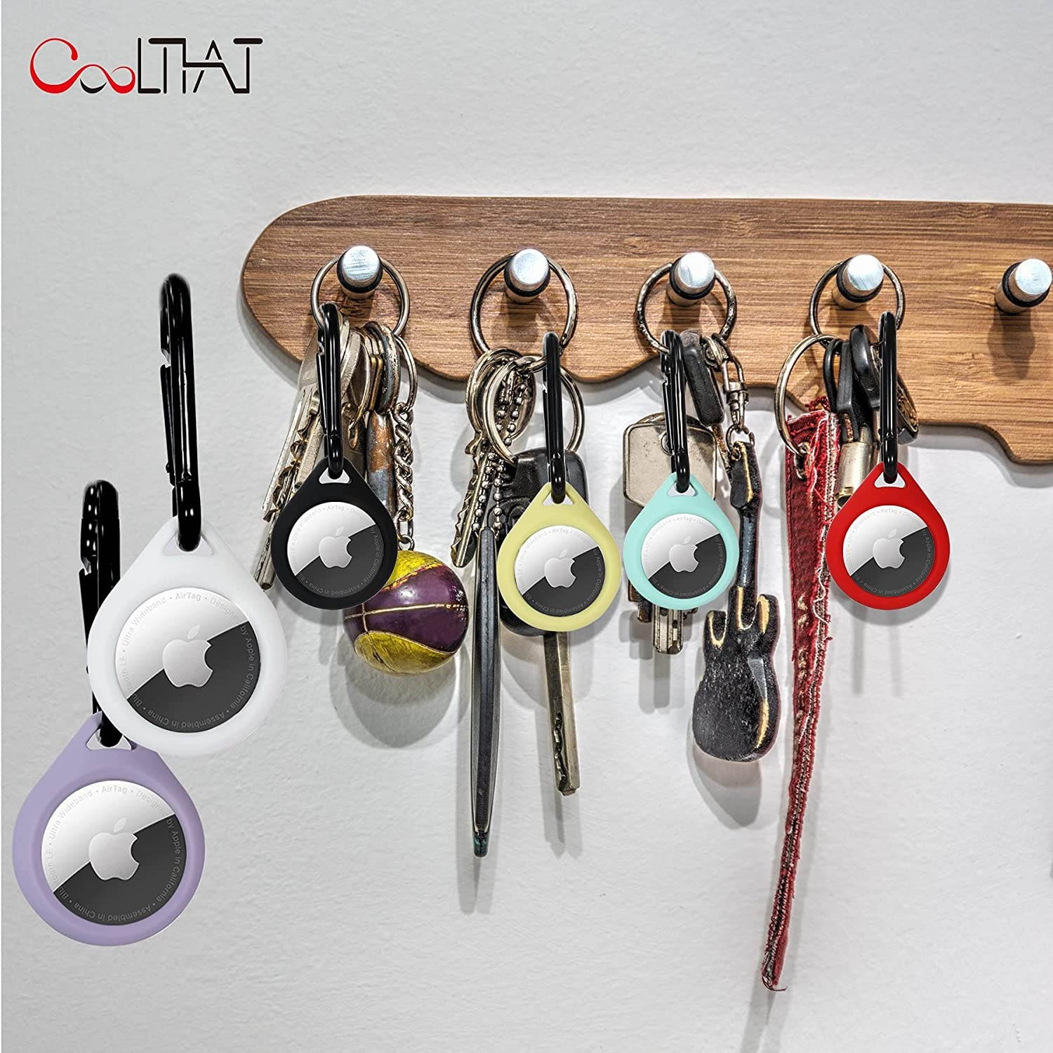 COOLTHAT Set of 12 AirTags Case (2021), Soft Silicone Protective Case for AirTags with Keychain, Anti-dust, Moisture-Proof, Anti-Scratch, Anti-Fall, and Anti-Lost (Raindrop)