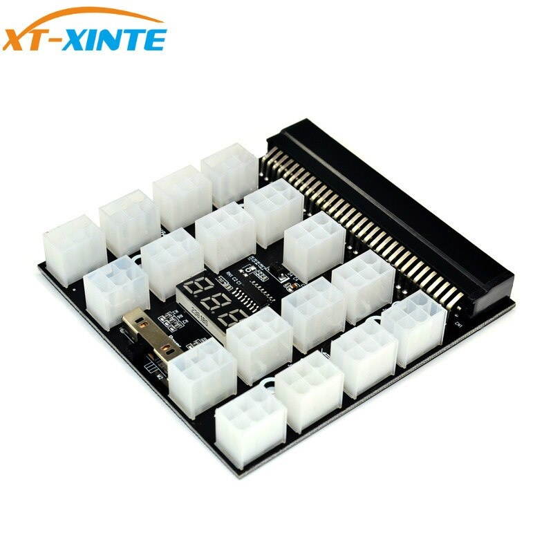 PCI-E 17x 6Pin Power Supply Breakout Board Adapter Converter 12V for Ethereum BTC Antminer Miner Mining HP Server PSU GPU