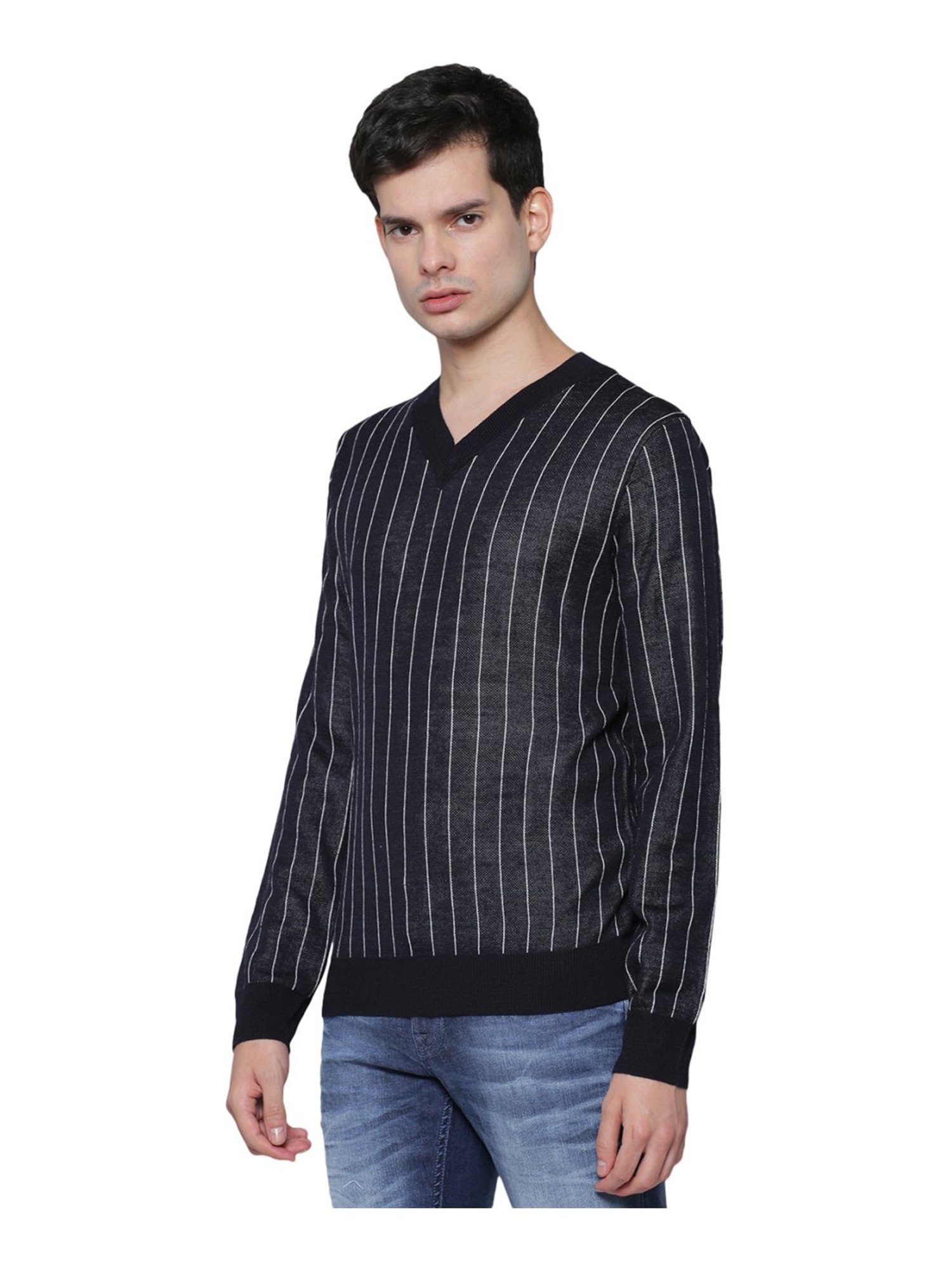Antony Morato Black Slim Fit Striped Sweater