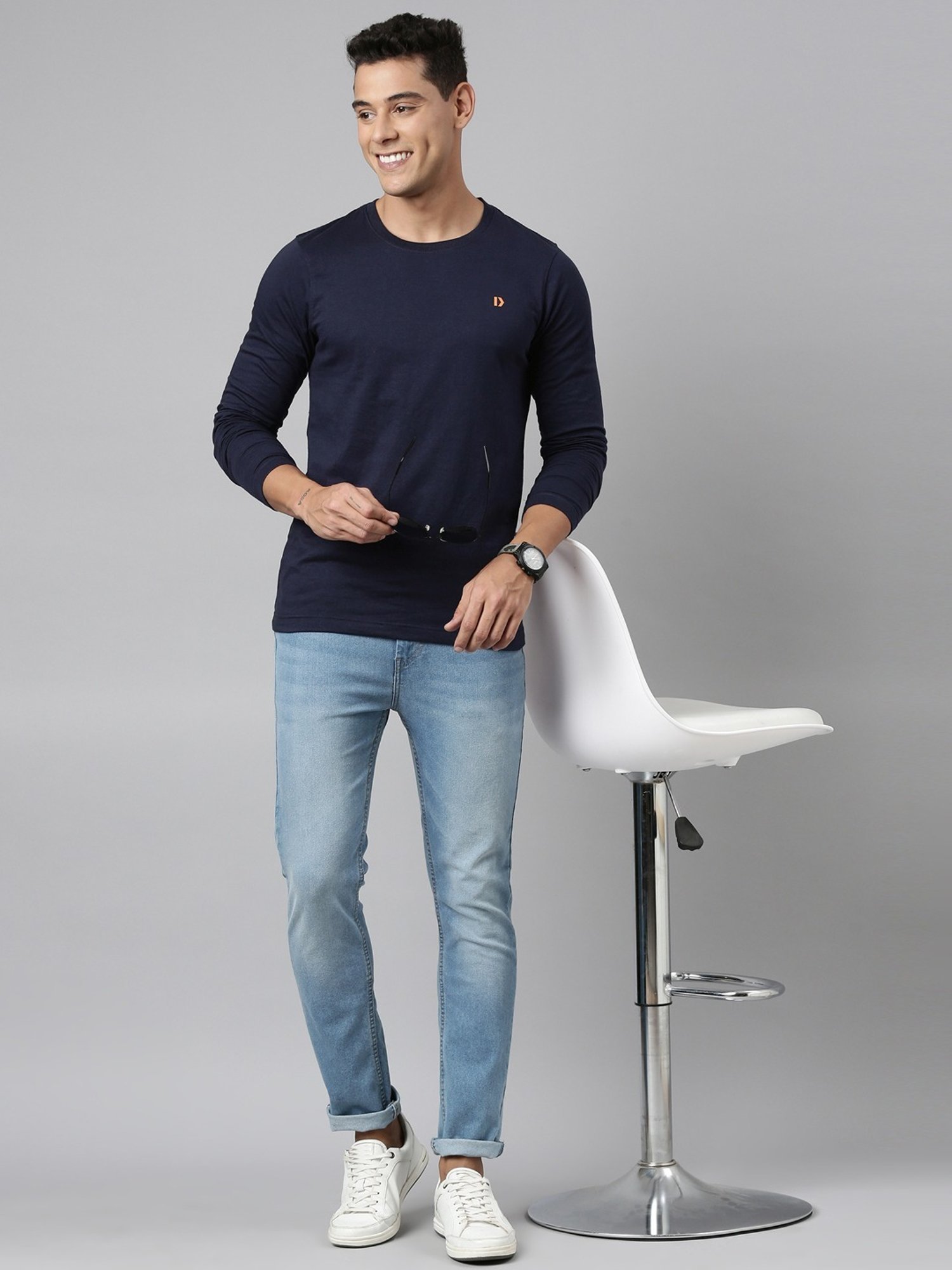 Dixcy Scott Originals Blue Cotton Comfort Fit T-Shirt