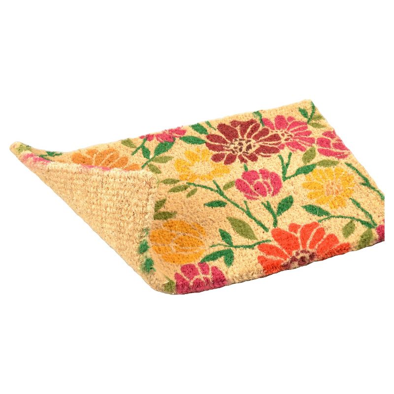 HomeTrax Coir Mat Doormat - Spring Daisies (18" x 30")