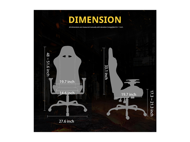 Gaming Chair, Racing Style Computer Desk Chair Padded Armrests Ergonomic Lumbar Support Adjustable Height