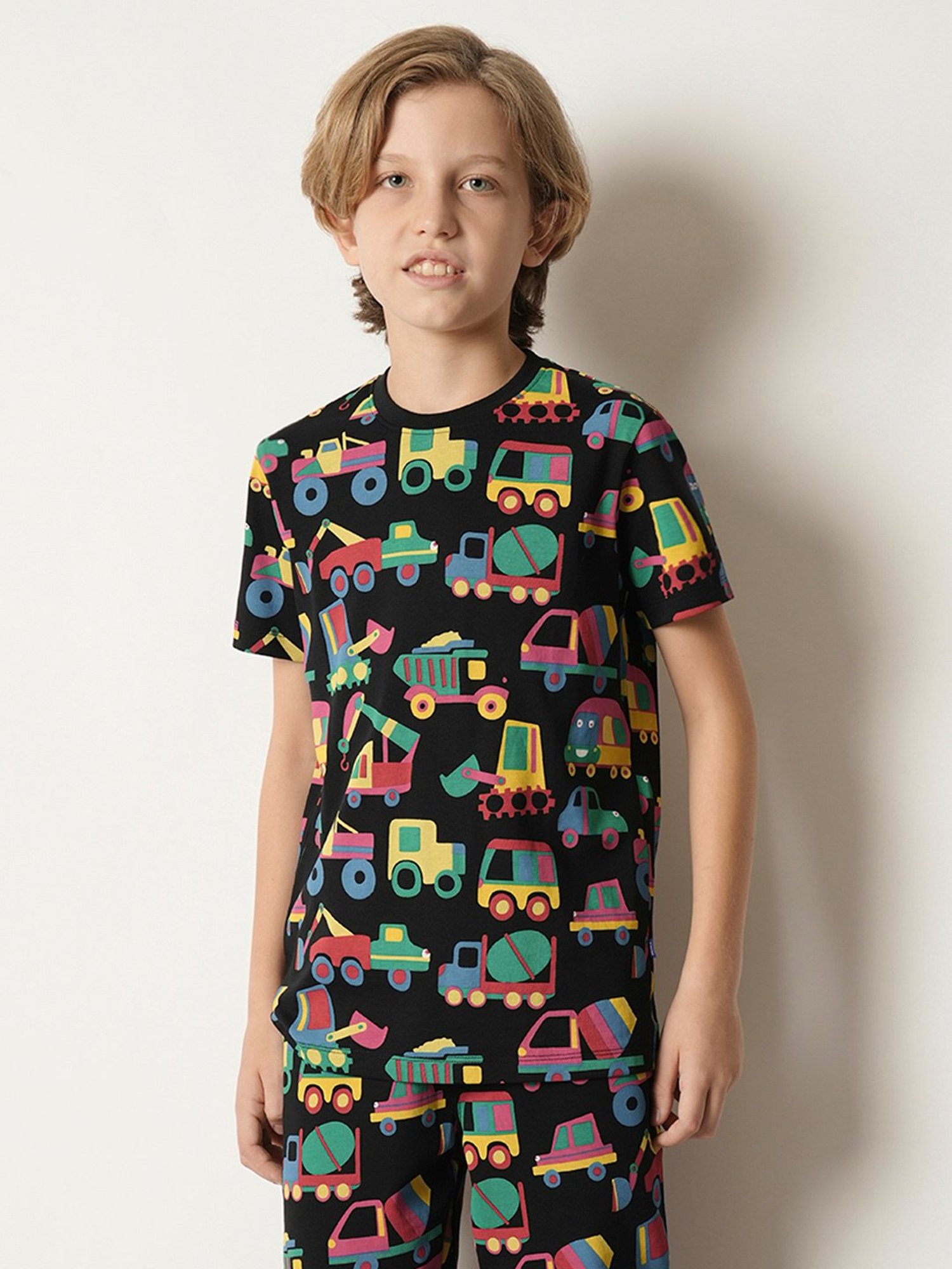 Jack & Jones Junior Boys Black Printed T-Shirt