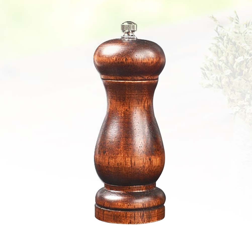 1pc Manual Wooden Pepper Grinder Pepper Mill Salt Container Kitchen Gadget for Home (5 Inches Brown)