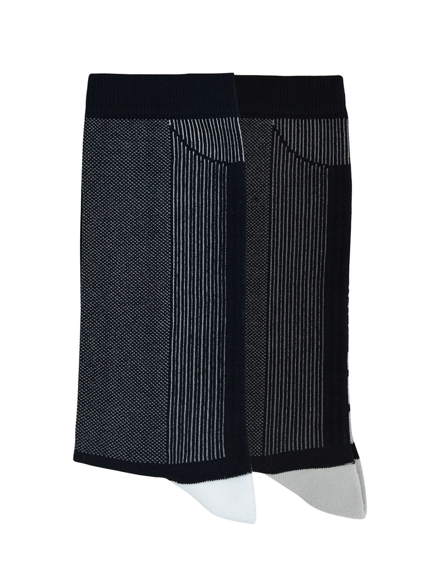 BALENZIA Navy & Black Athletic Crew Length Sports Socks - Pack of 2