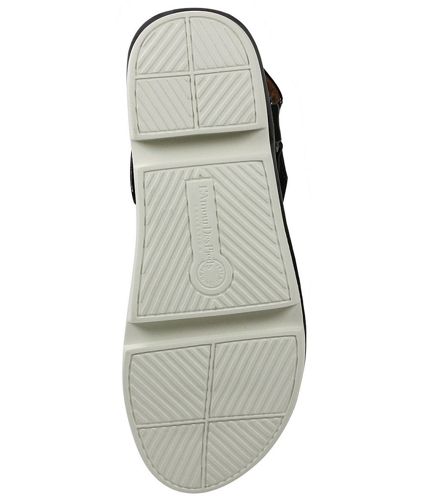 L'Amour Des Pieds Villarmosa Patent Leather Wedge Sandals