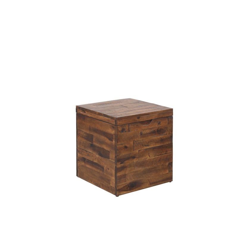 17.75" Cassian Storage Cube Trunk Dark Brown - Summerland Home