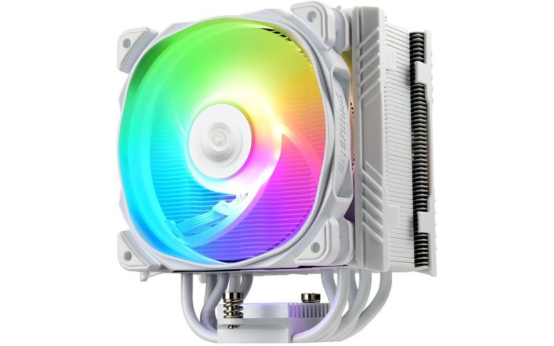 Enermax ETS-T50A-W-ARGB Cooling Fan/Heatsink - 1 x 120 mm - 71.3 CFM - 24 dB(A) Noise - Air Cooler - Twister Bearing - 4-pin PWM, 4-pin ARGB
