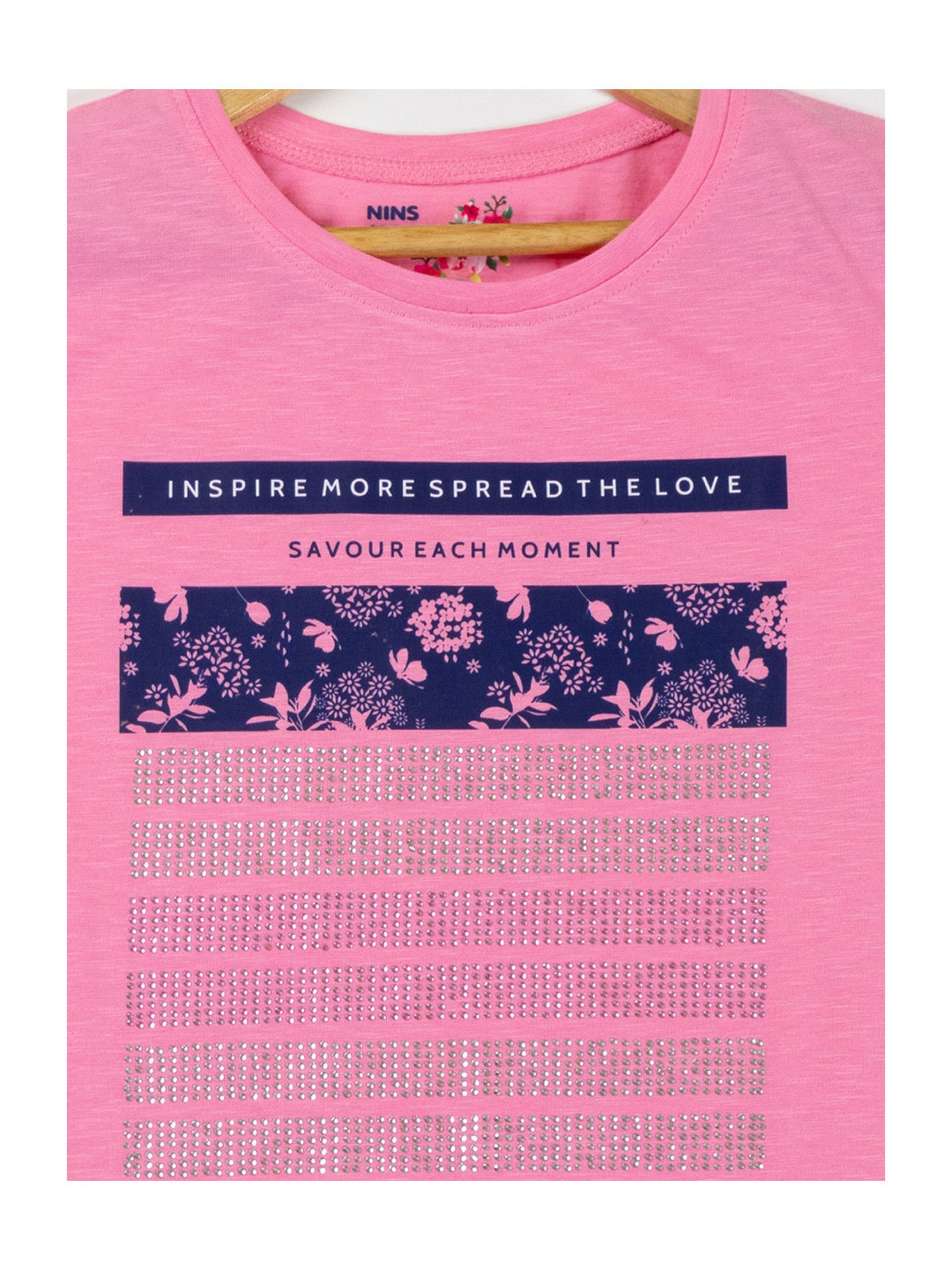 NINS MODA Kids Pink Embellished Top