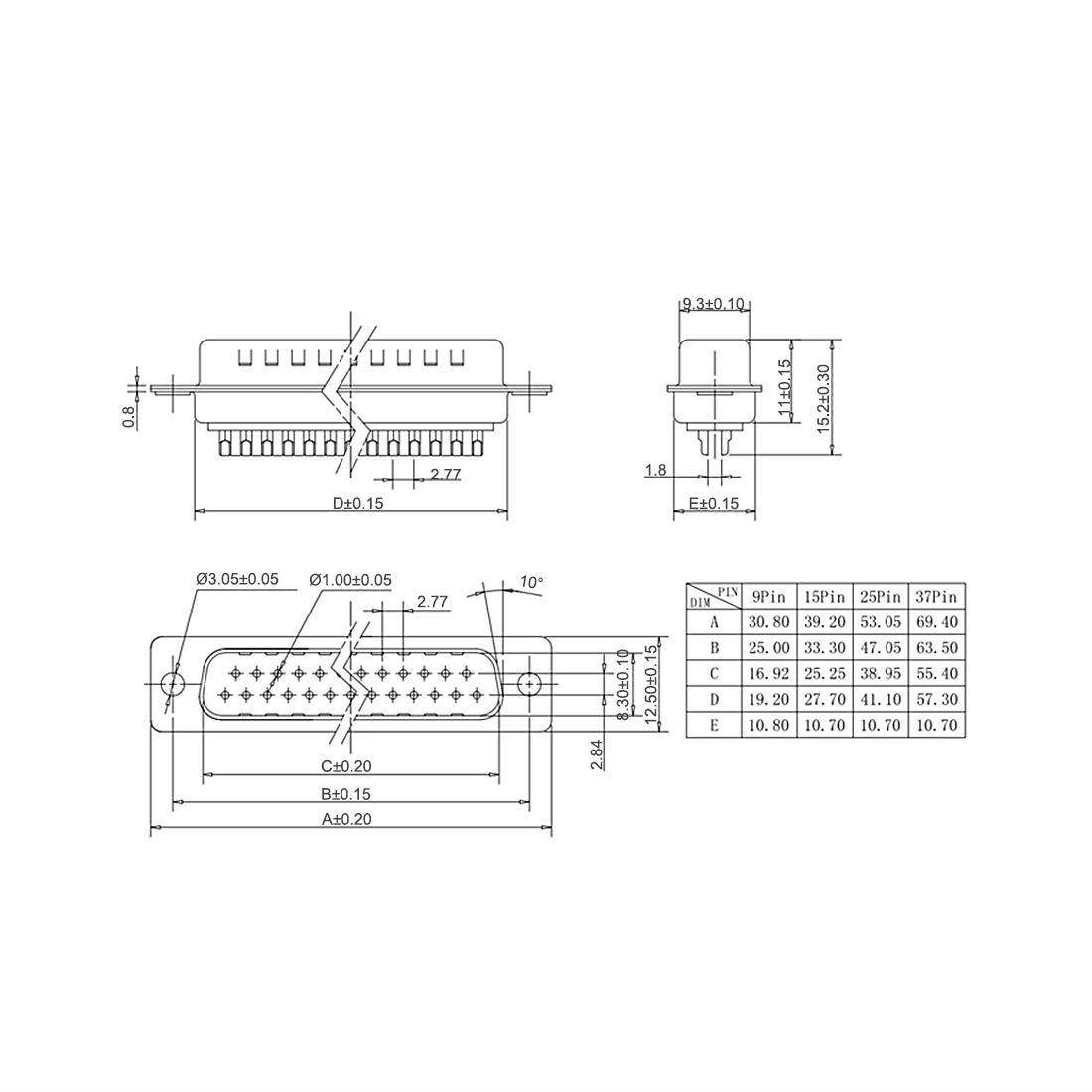 uxcell D-sub Connector Male Plug 25-pin 2-Row Port Terminal Breakout Solder Type for Mechanical Equipment CNC Computers Blue Pack of 1
