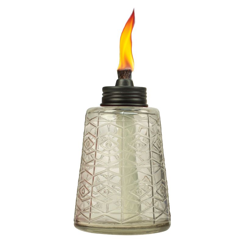 6" 3pk Molded Glass Table Torch Red/White/Blue - TIKI