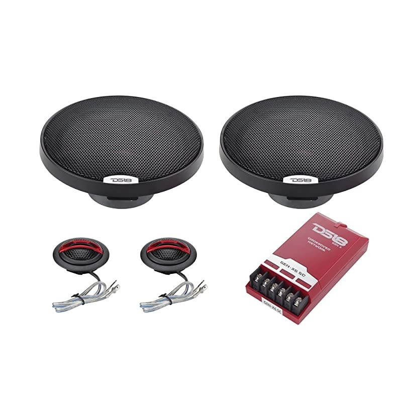 GENX65C Component Set 65 2Way 150W Max 50W RMS Black Paper Cone Silk Dome Tweeters 4 Ohms Clarity Unparalled by Other Speakers in Their Class 2 Speakers
