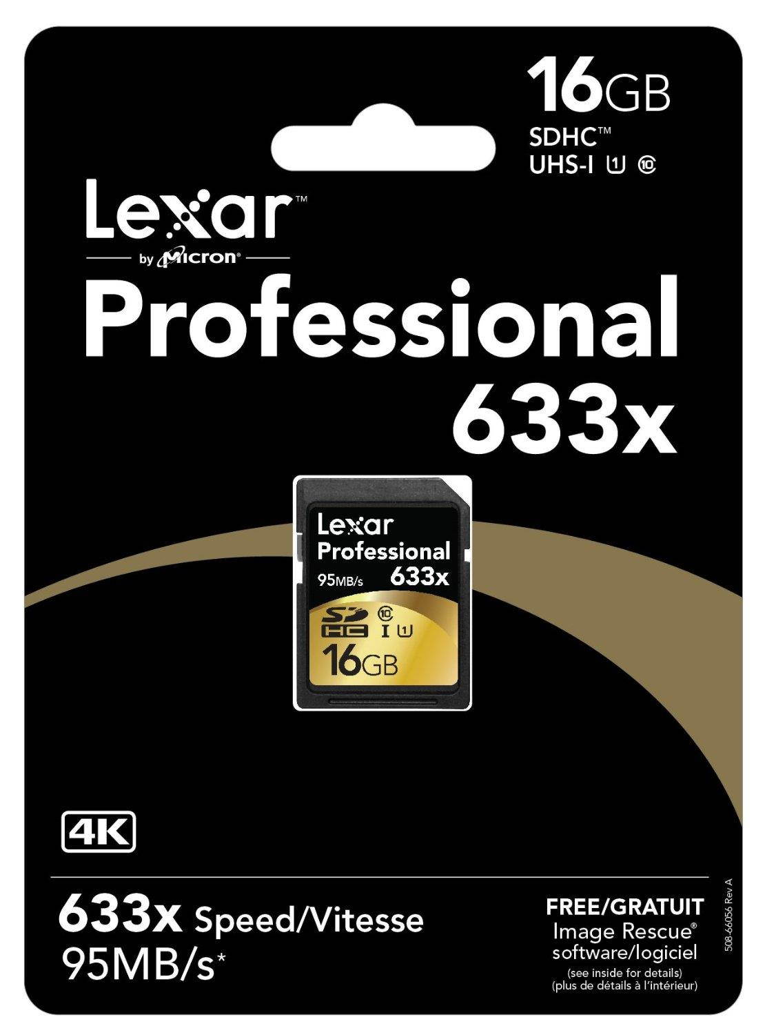 Lexar Professional 633x 16GB Secure Digital High-Capacity (SDHC) Flash Card w/ Image Rescue 5 Software Model LSD16GCBNL633