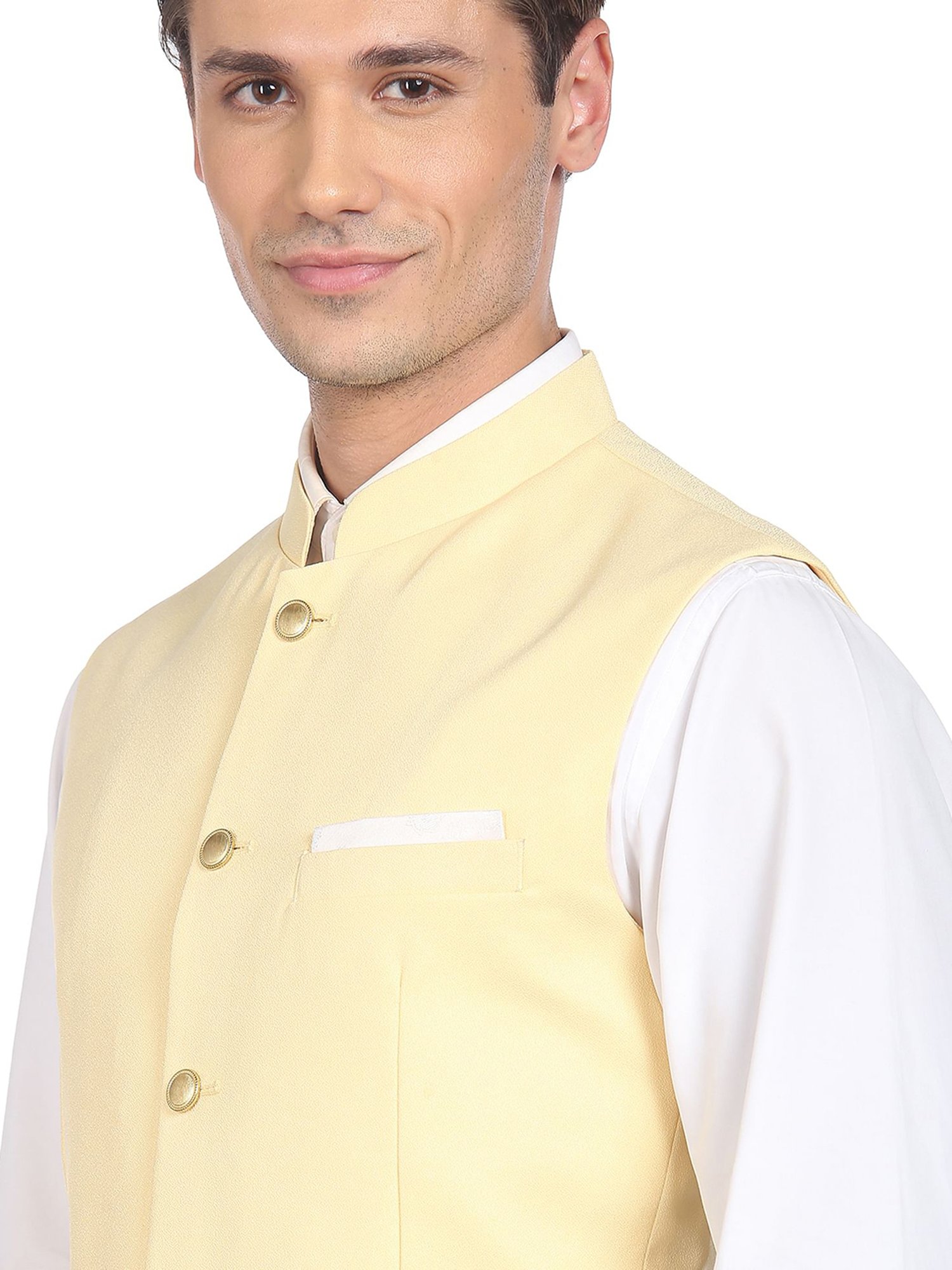 VASTRAMAY Teal Green Regular Fit Printed Nehru Jacket