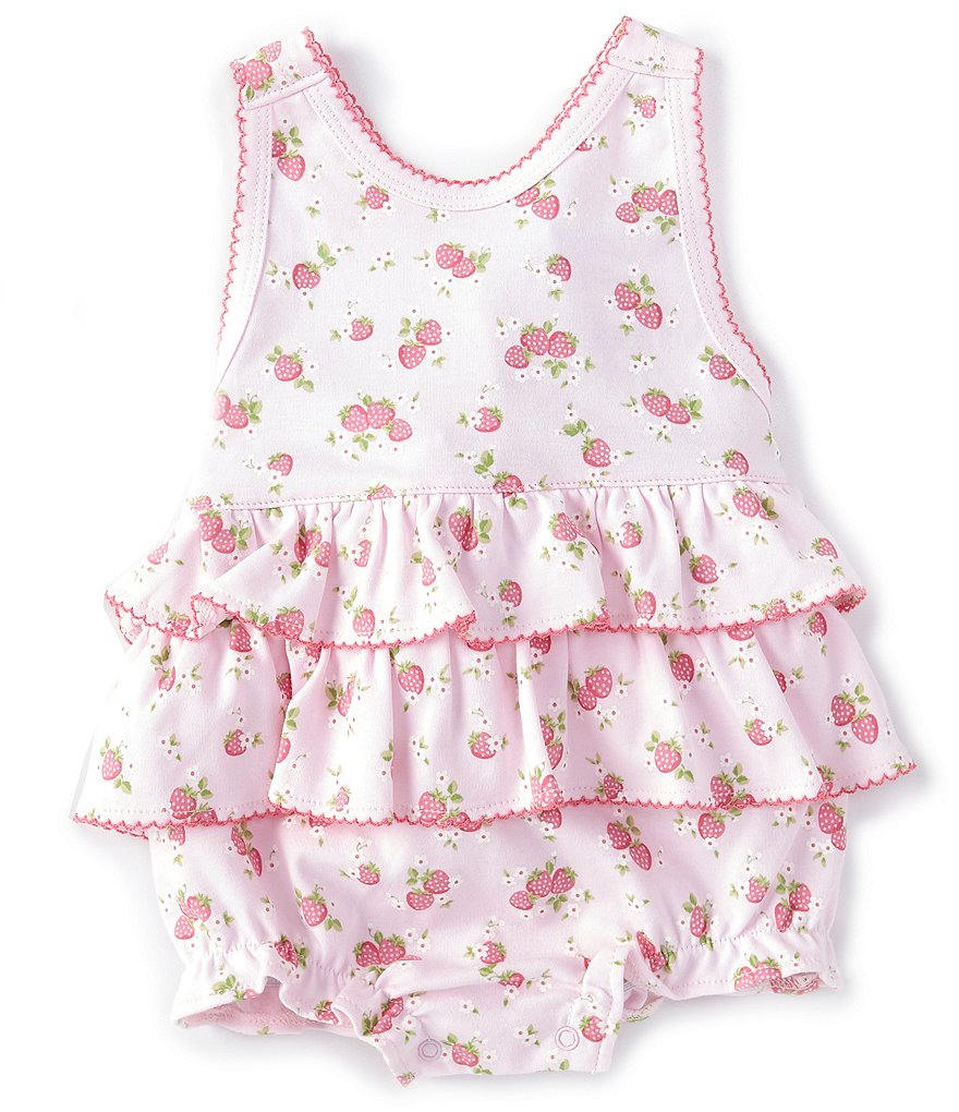 Kissy Kissy Baby Girls Newborn-9 Months Strawberry Print Bubble Shortall
