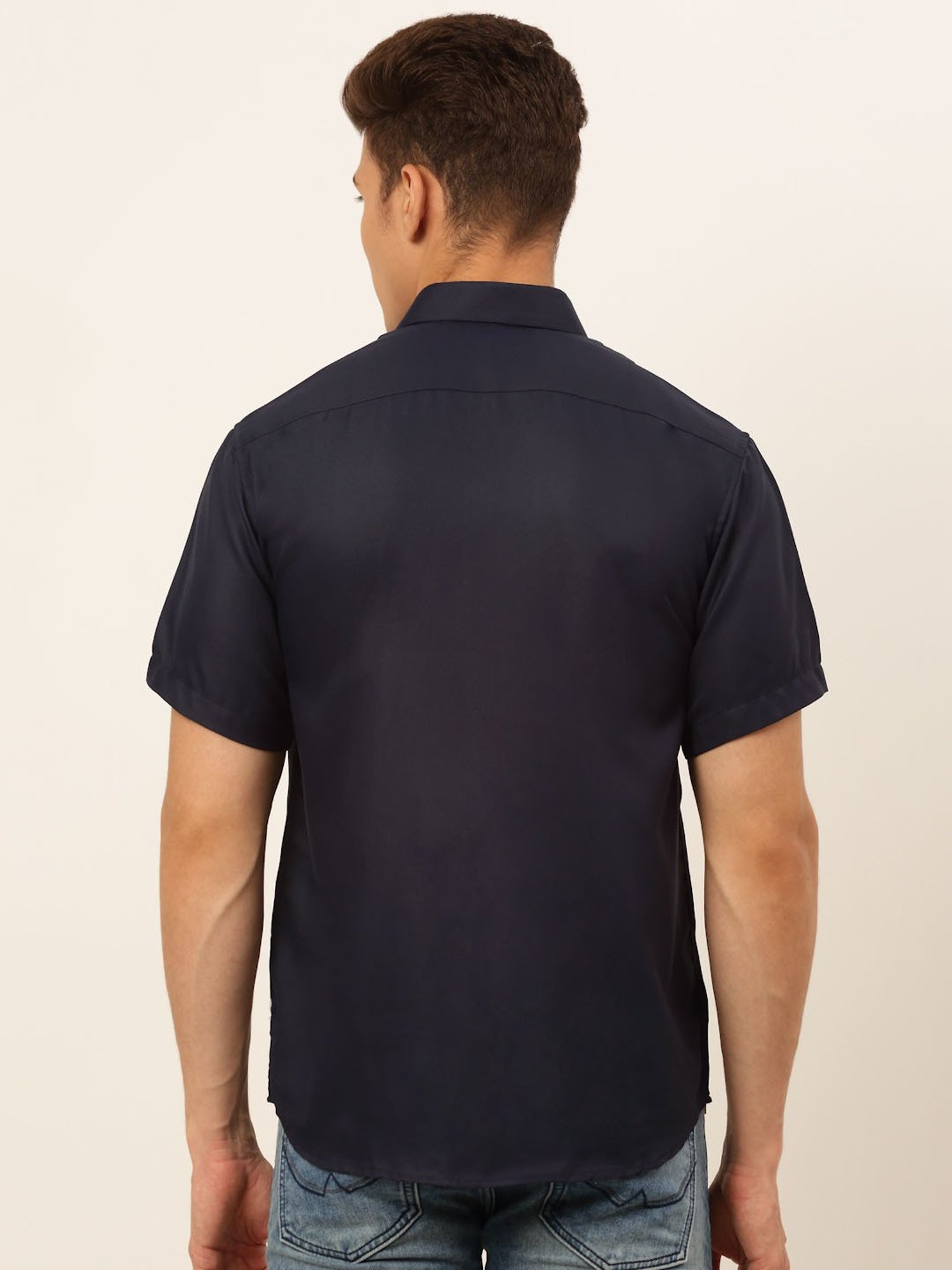 Jainish Navy Regular Fit Shirt