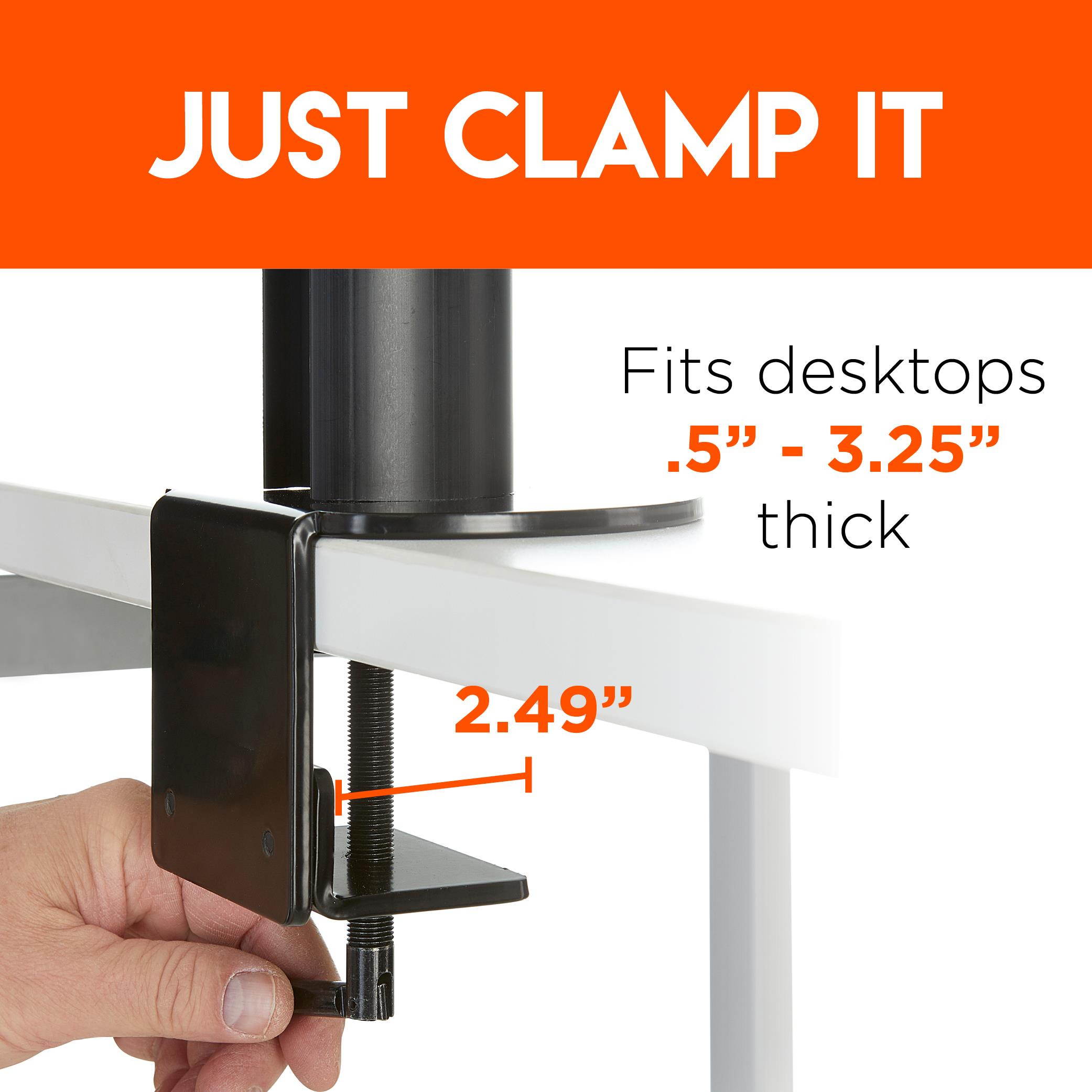 ECHOGEAR Triple Monitor Height-Adjust Multi-Screen Monitor Desk Mount for Array-Style Gaming - ECHO-GM3C