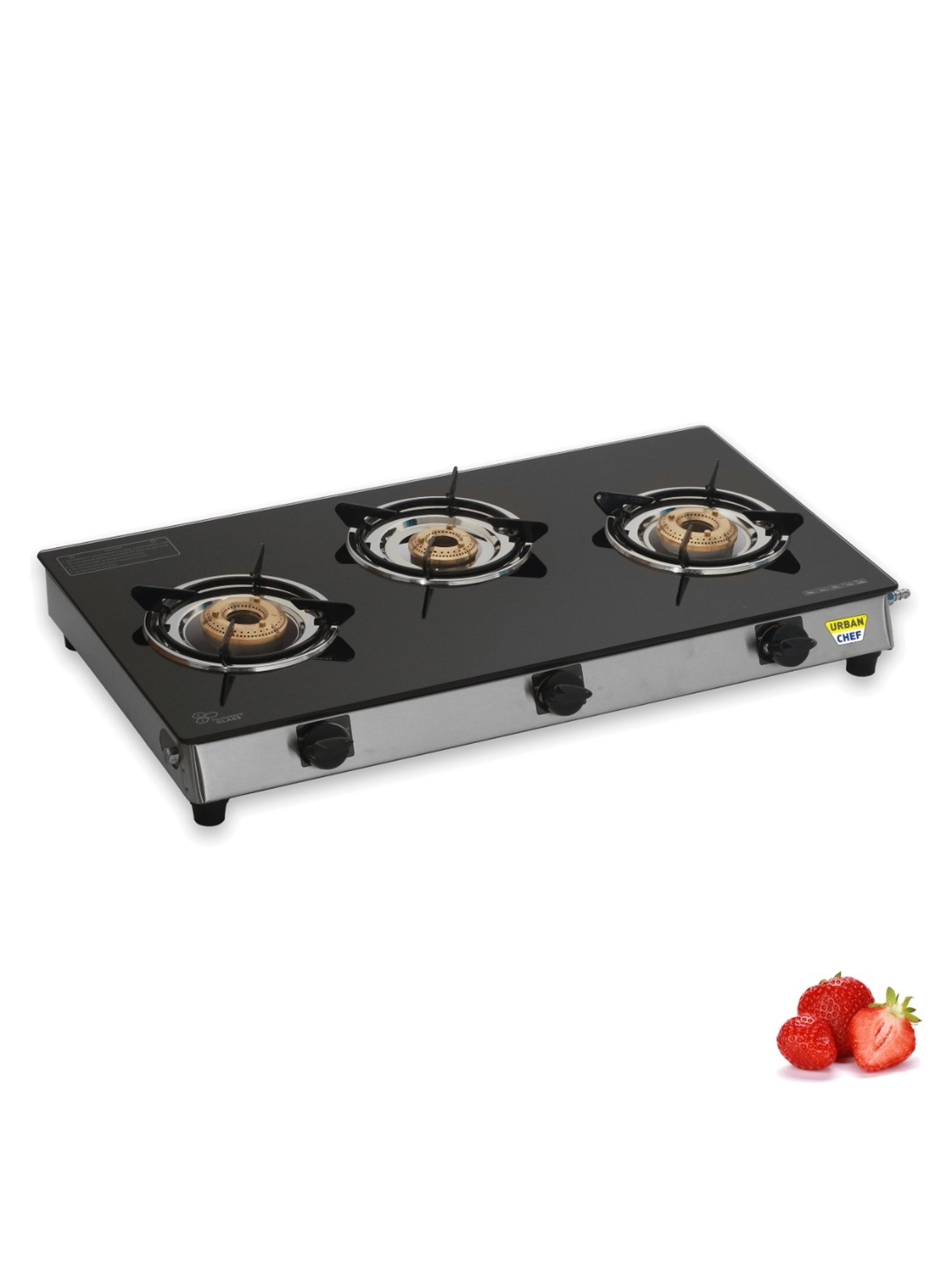 Urban Chef Gas Stove with 3 Burners ( Black )