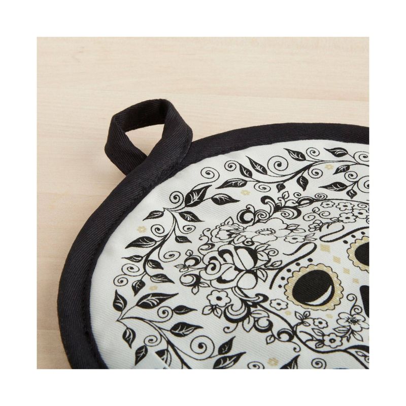 2pk Cotton Buffalo Check Oven Mitt Set Black - Design Imports