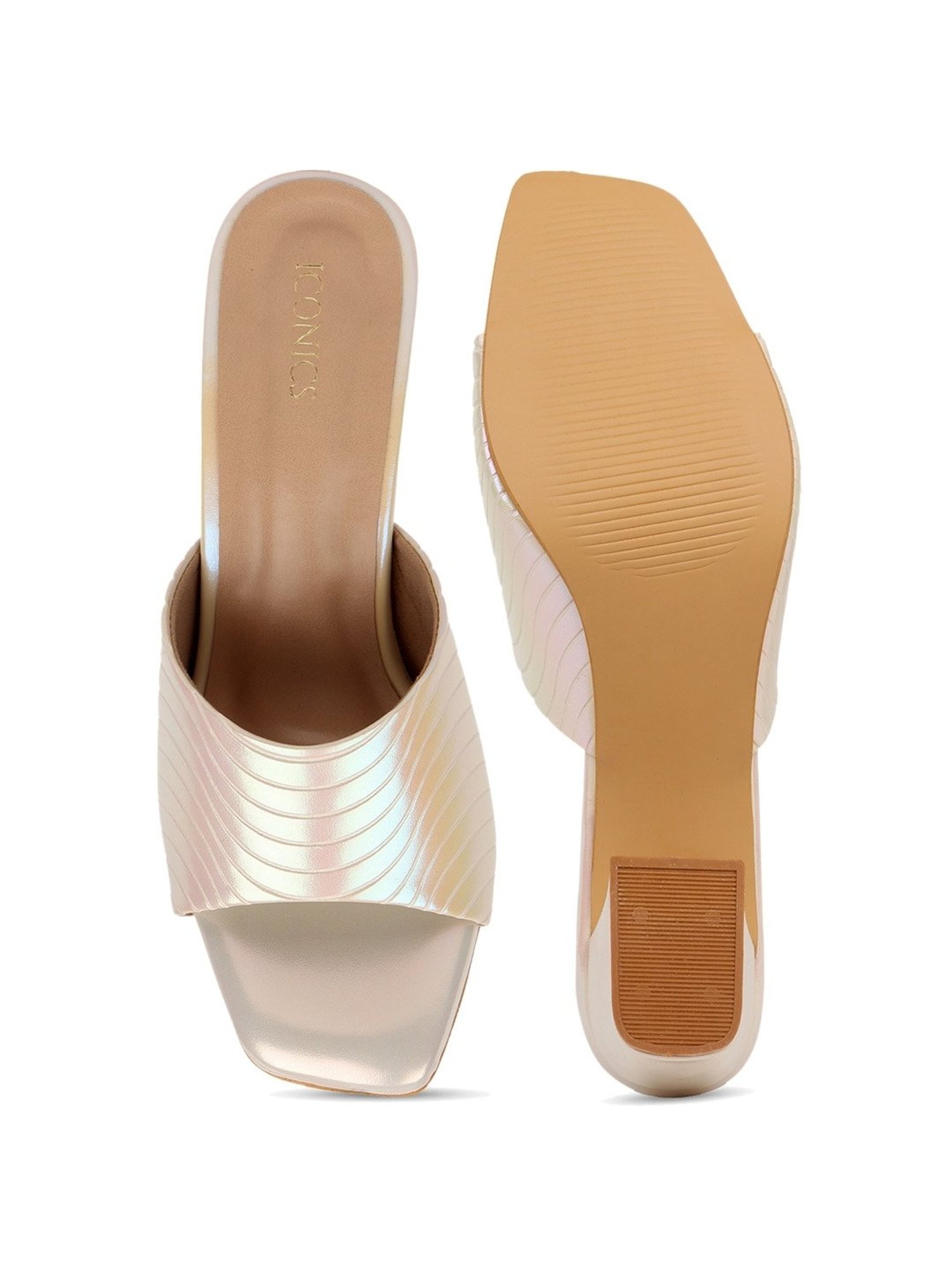 Iconics Women's Gold Casual Sandals