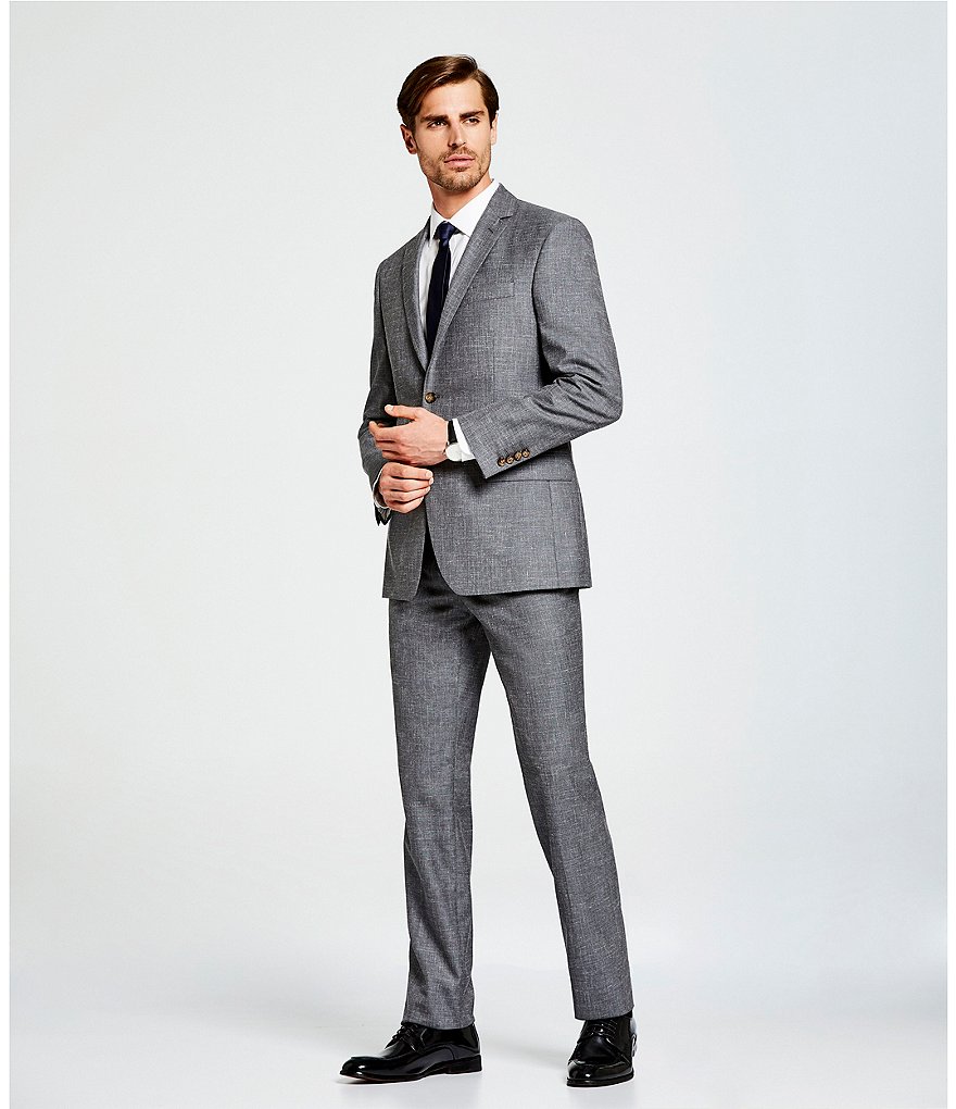 Psycho Bunny Non-Iron Modern Fit Spread Collar Solid Dress Shirt