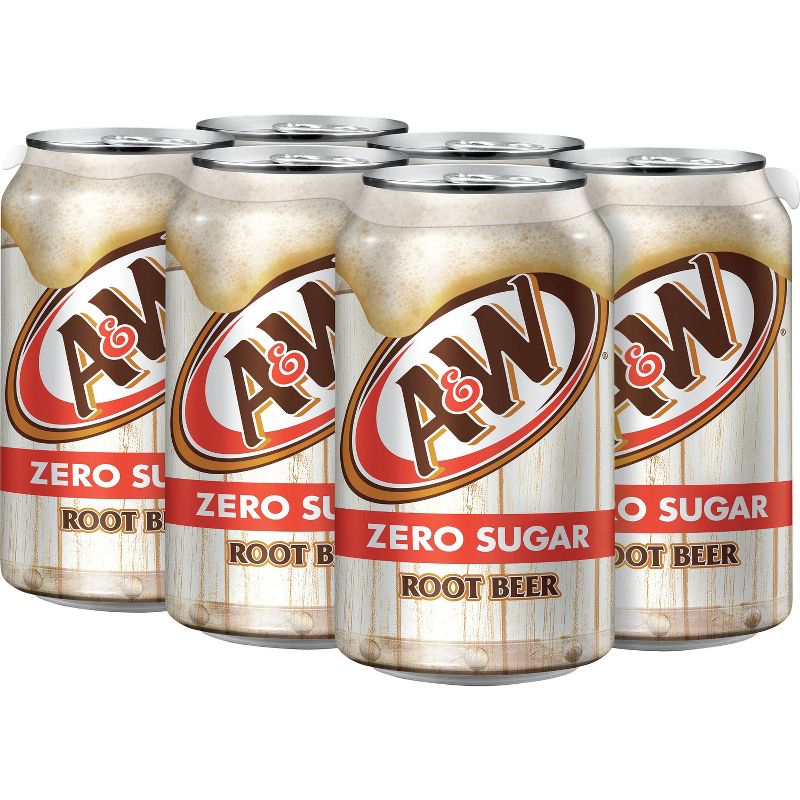 A&W Zero Sugar Root Beer Soda - 6pk/12 fl oz Cans